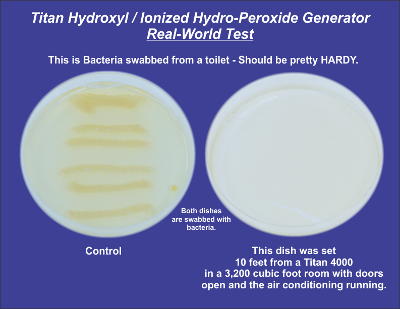 Titan Hydroxyl Generator Bacteria Test